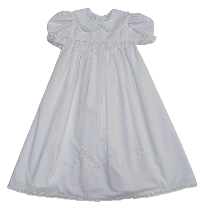 White Christening Gown with Flowers