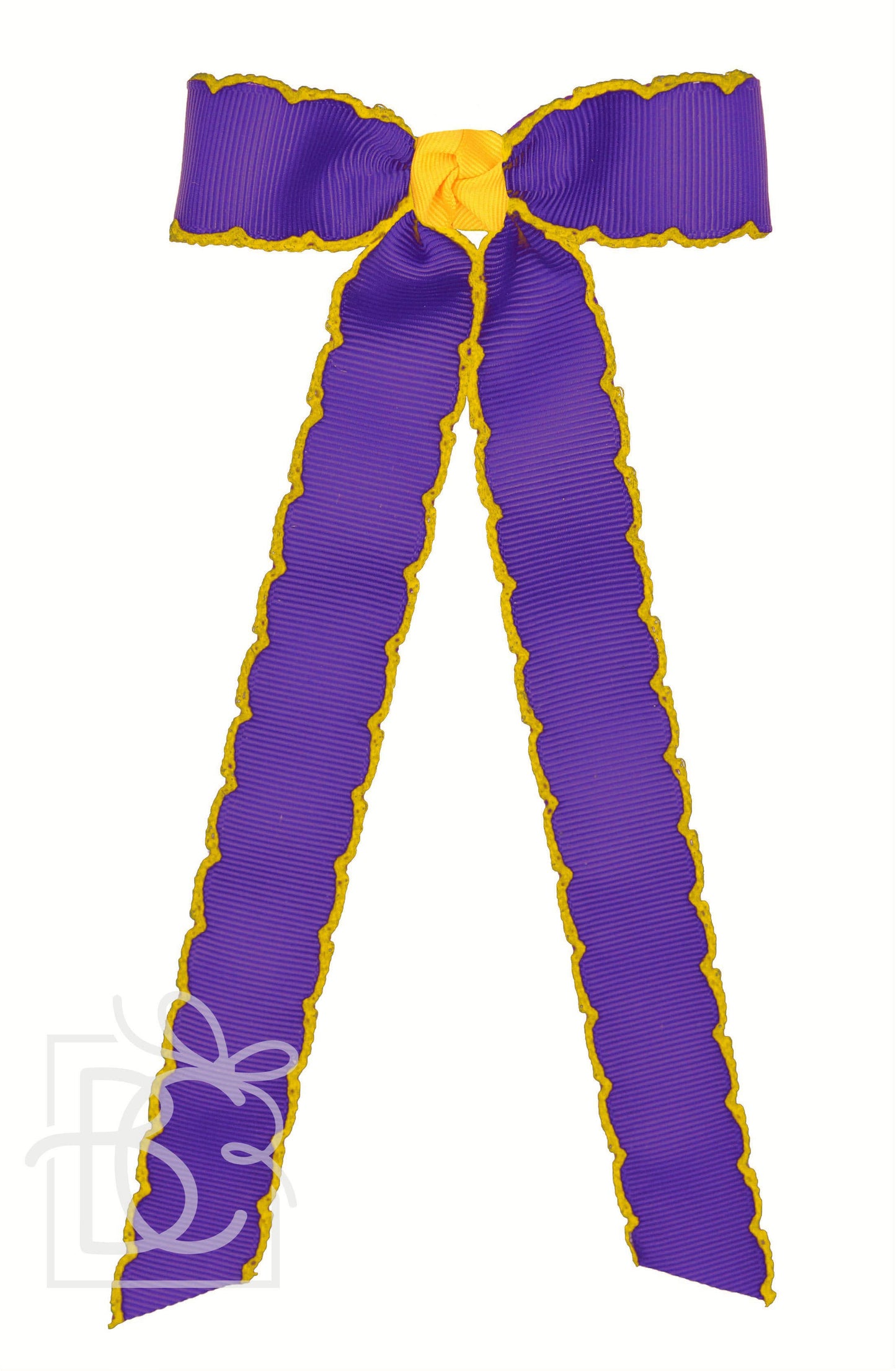 Moonstitch Two Tone Flat Bow Streamer (Purple & Yellow Gold)