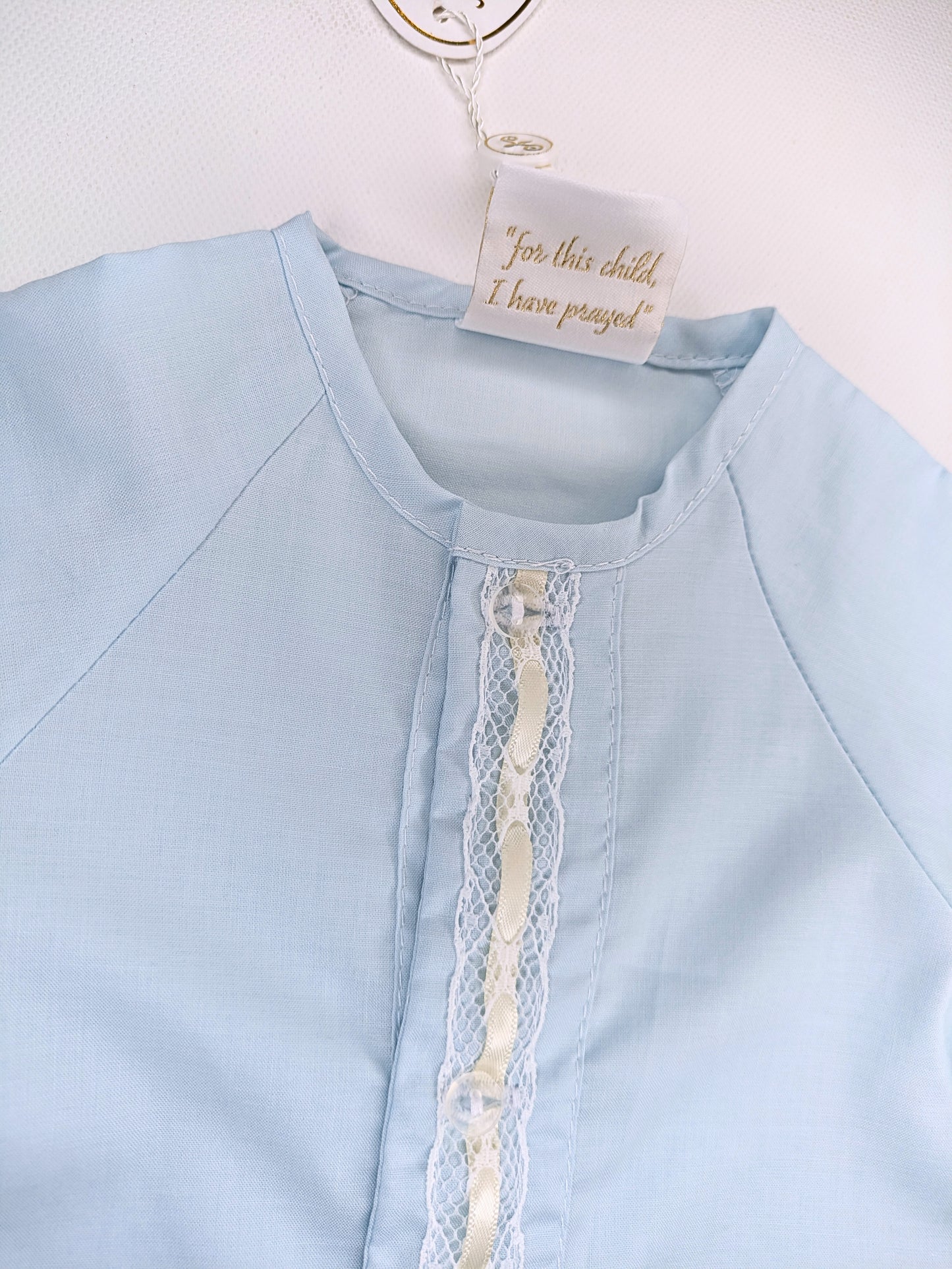 Original Daygown Set - Blessings Blue, Ecru