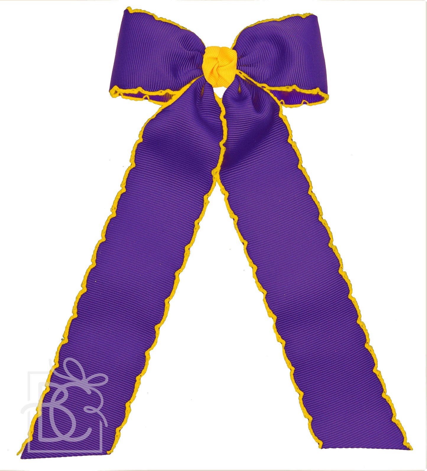 Moonstitch Two Tone Flat Bow Streamer (Purple & Yellow Gold)