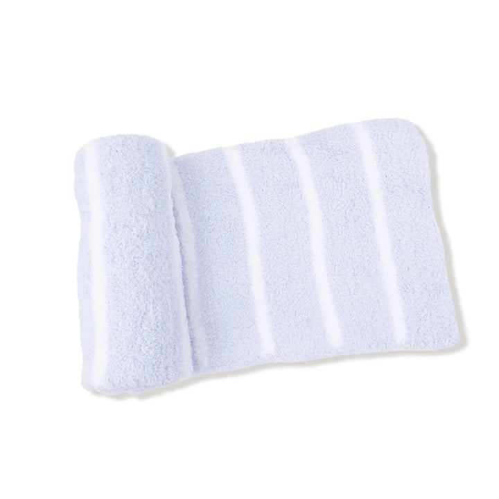 Chenille receiving blanket Blue/Ivory