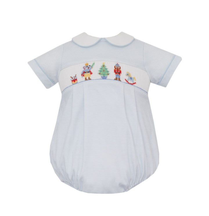 Light Blue stripe knit boy's short bubble S/S- Nutcracker boy