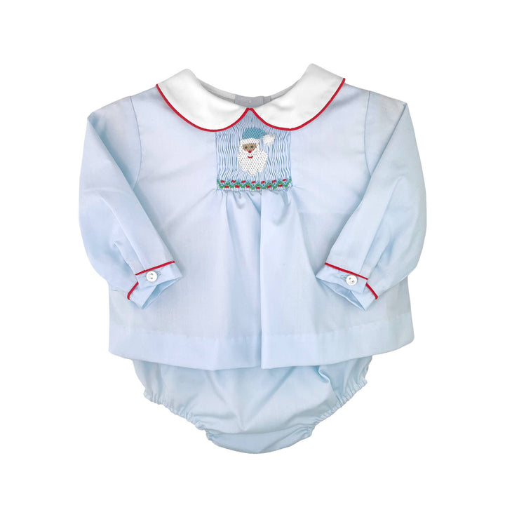 Diaper Set with Smocked Santa