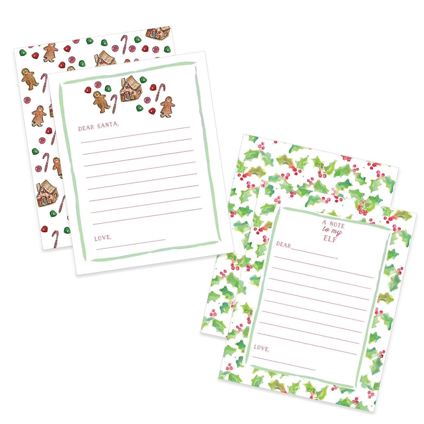Santa And Elf Notecards