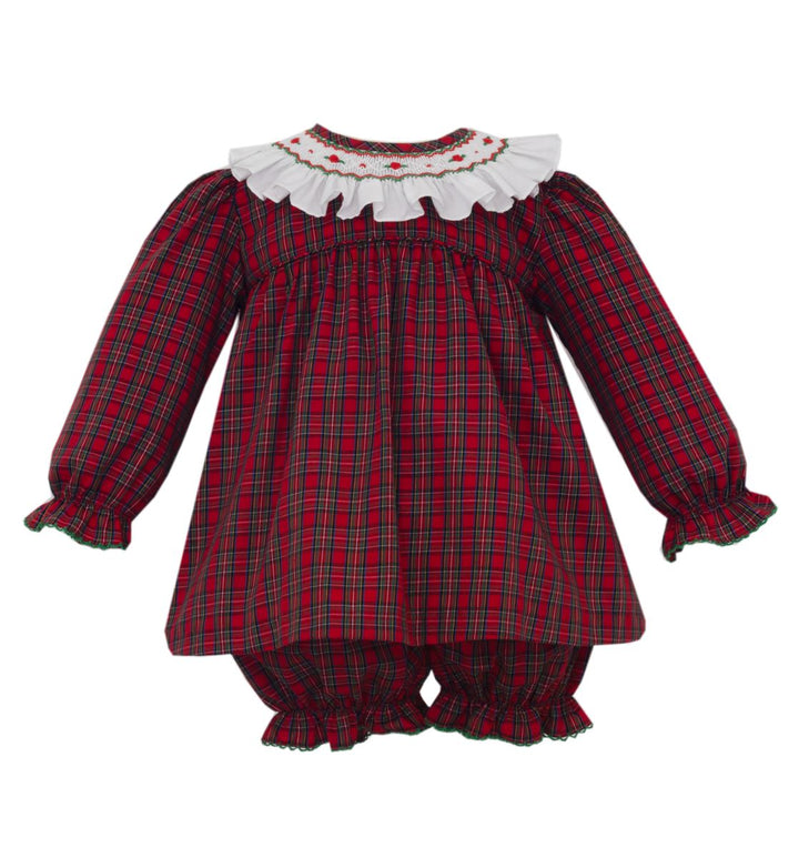 Catherine - Red plaid bishop bloomer set L/S