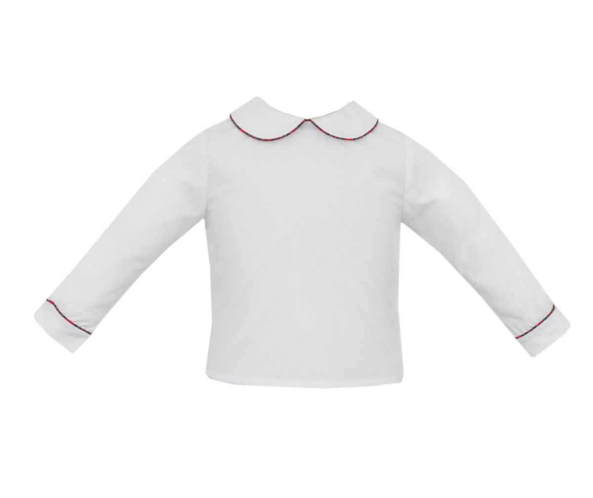 Charles - White shirt w/red pipping L/S