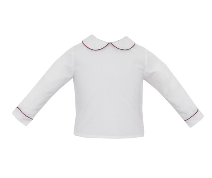 Charles - White shirt w/red pipping L/S