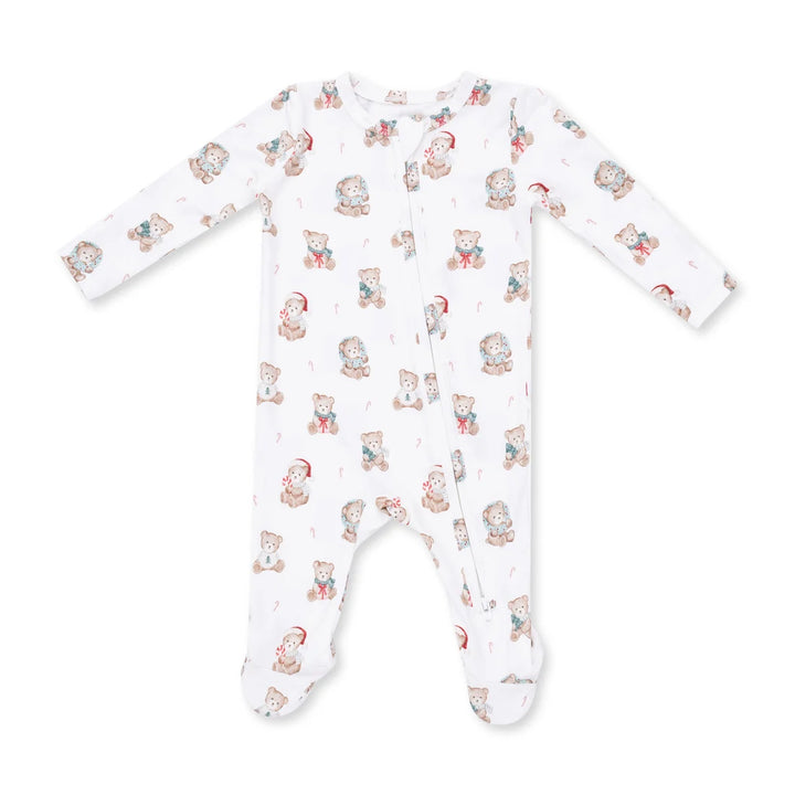 Christmas Teddy Bears Uni 2 Way Zipper Footie