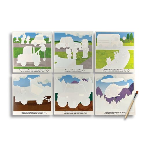 Water Amaze Water Reveal Boards - Helpful Vehicles (13 PC Se