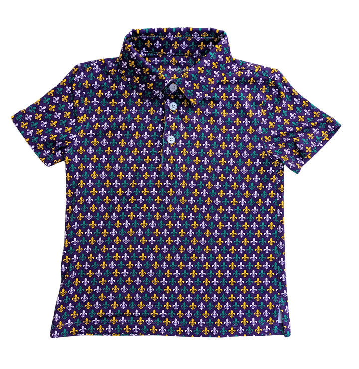 Kids Mardi Gras Fleur de Lis Polo