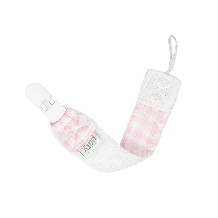 Pacifier Clip with Gingham Trim