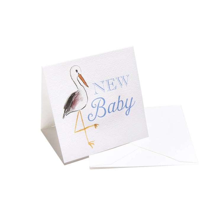 "New Baby" Stork (blue) Enclosure Cards