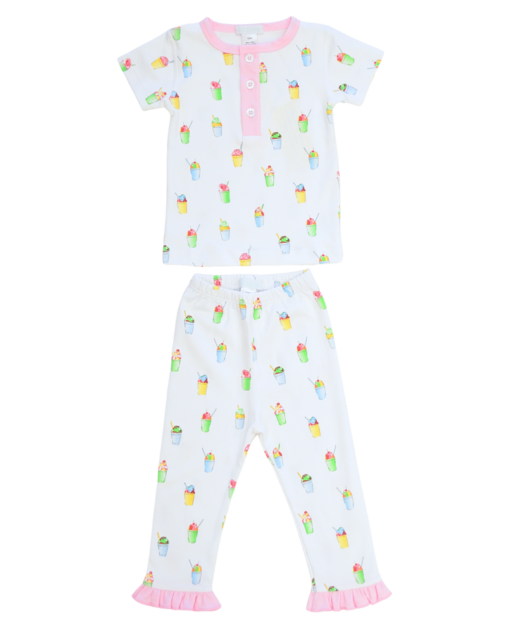 Girl's Pima Snoball Short Sleeve Long Pants Pajamas