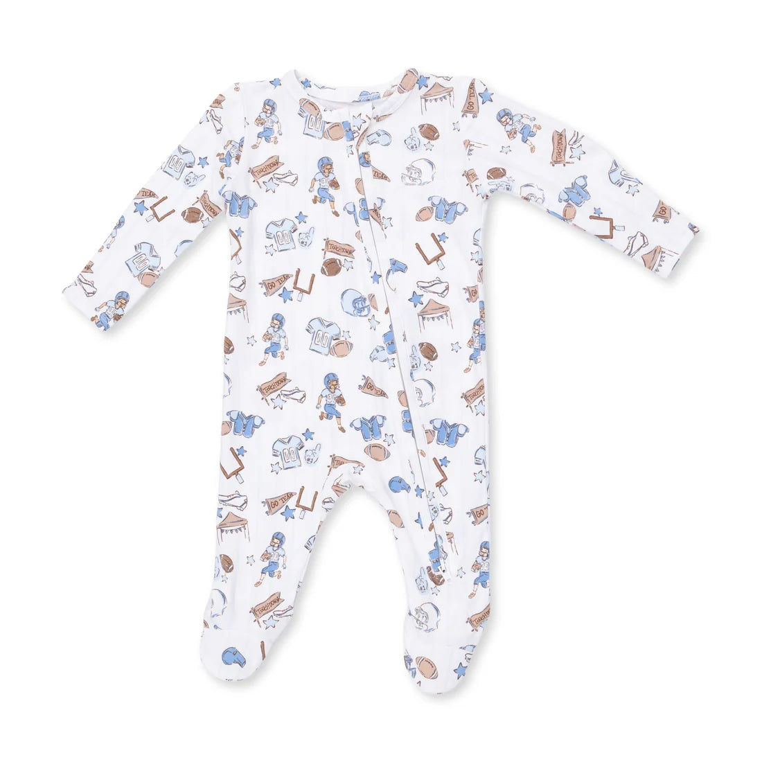 Football Nursery 2 Way Zipper Footie
