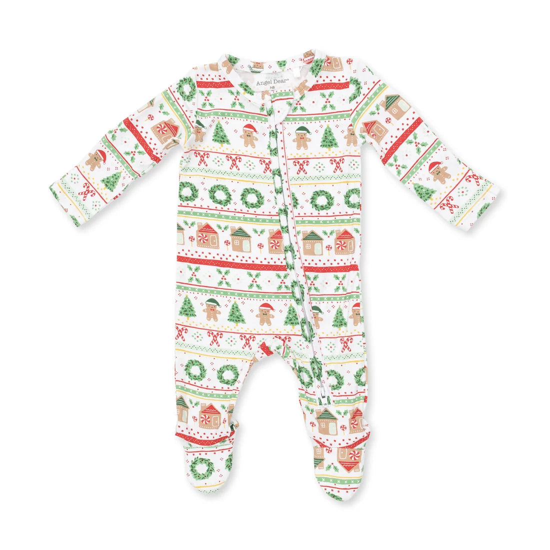 Gingerbread Fair Isle 2 Way Zipper Footie