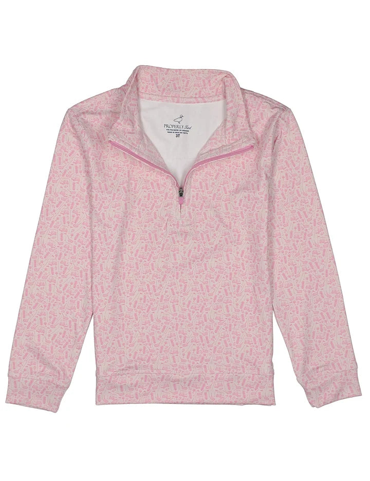 Girls Range Pullover Back Nine Pink