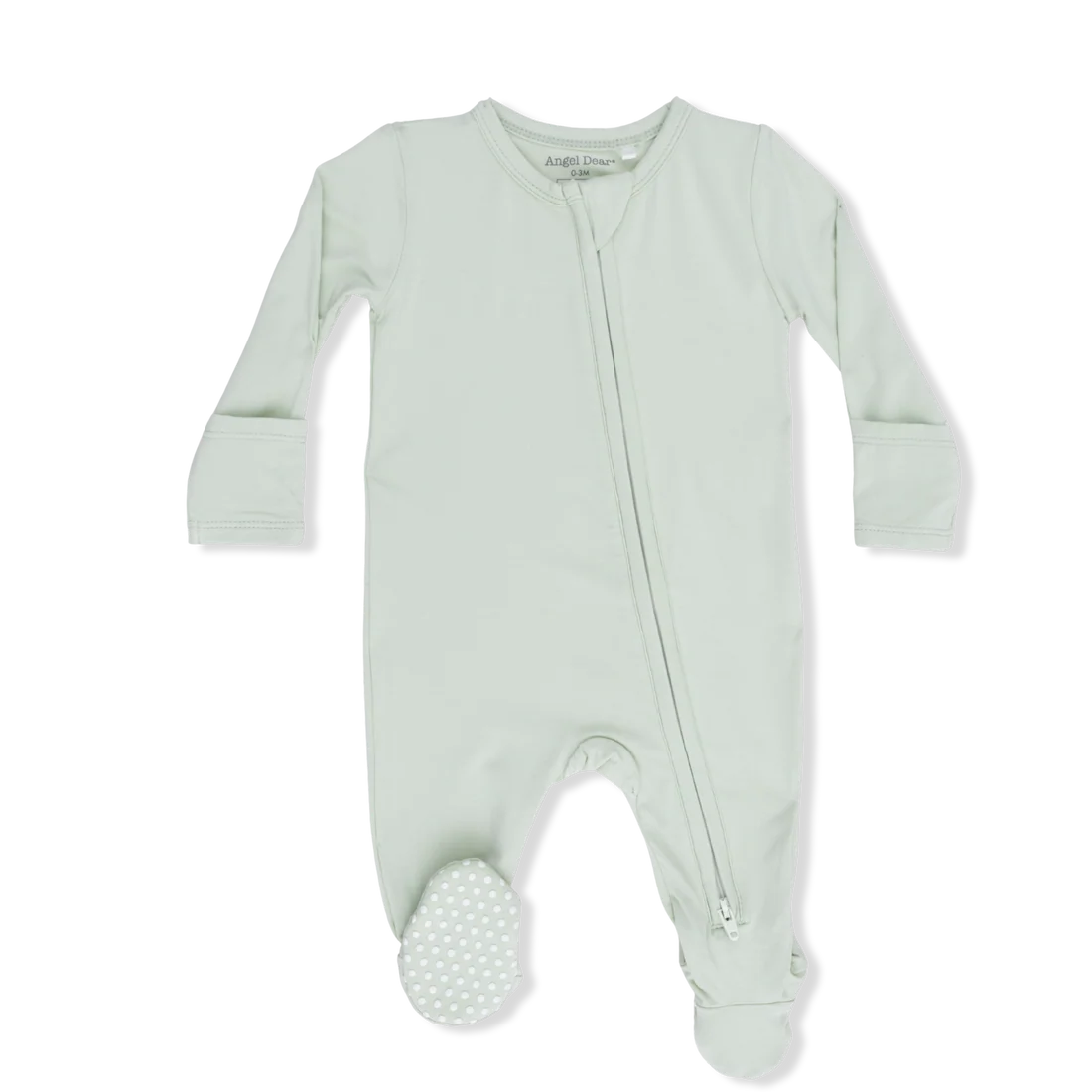 Solid Milky Green 2 Way Zipper Footie