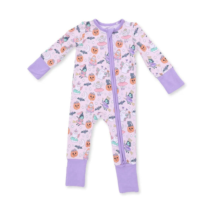 Halloween Monster Dress Up Blue 2 Way Zipper Footie