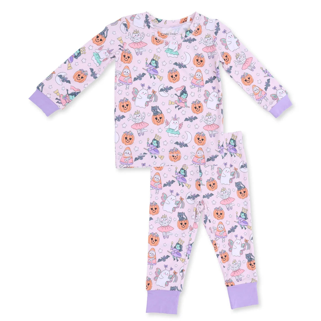 Halloween Monster Dress Up Pink Long Sleeve Loungewear Set