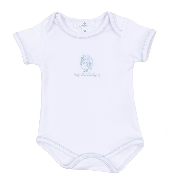 Harvest Blessings Baby's First Thanksgiving Bodysuit - Light Blue