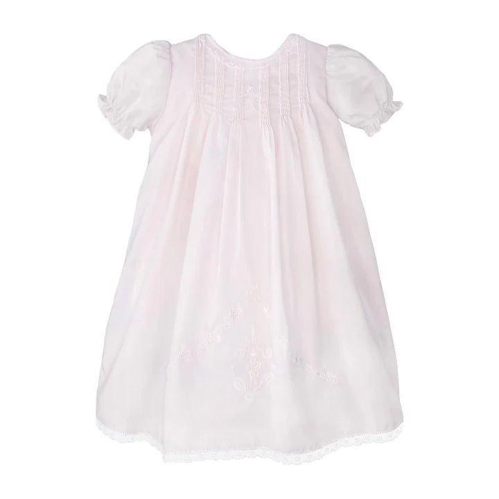 Heirloom Lace Hand Embroidered Daygown - Pink