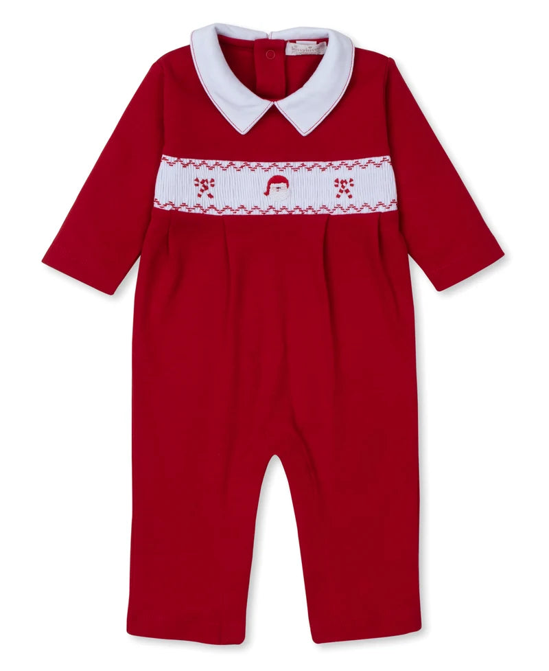 Holiday Medley Hand Emb. Santa Playsuit