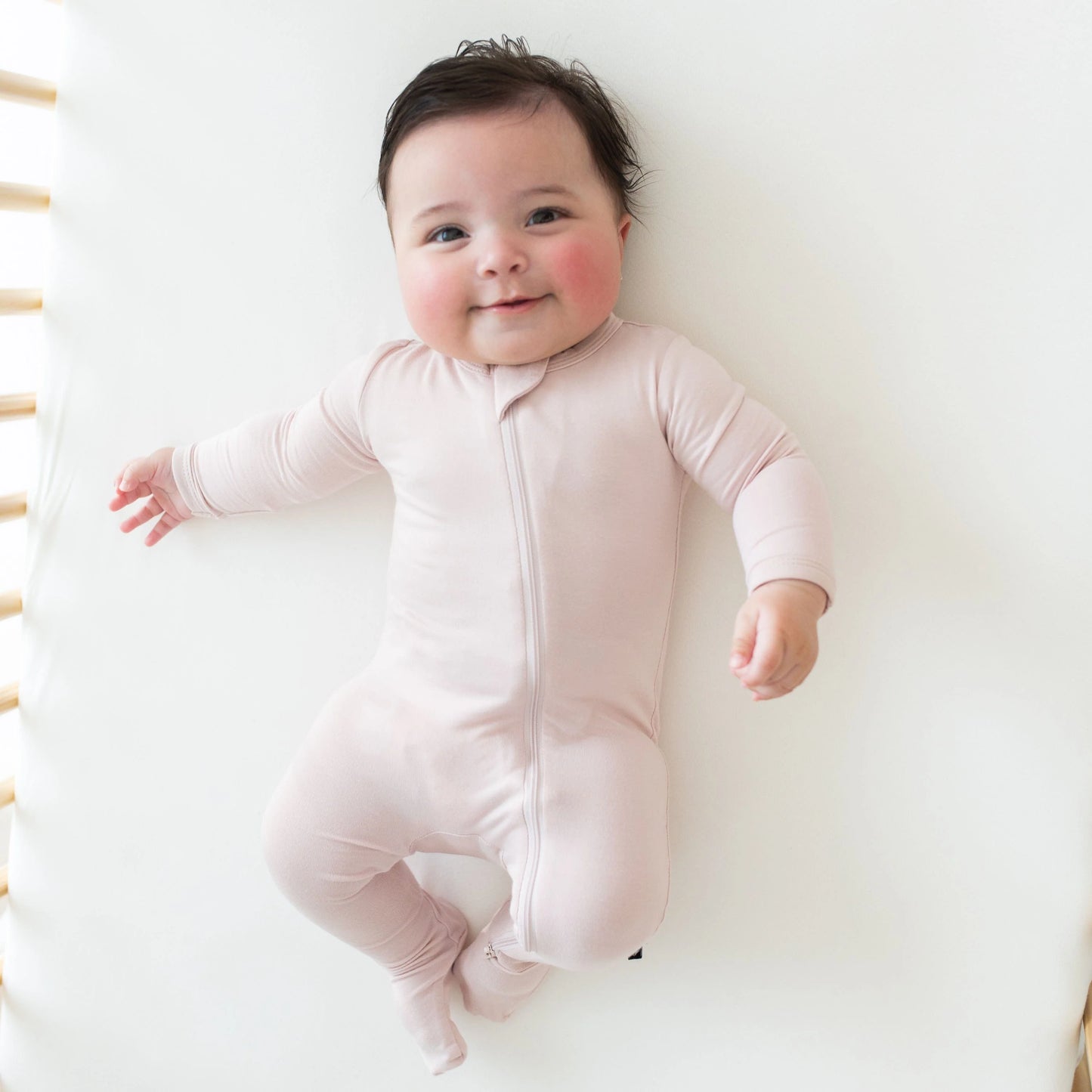 Zippered Footie in Blush