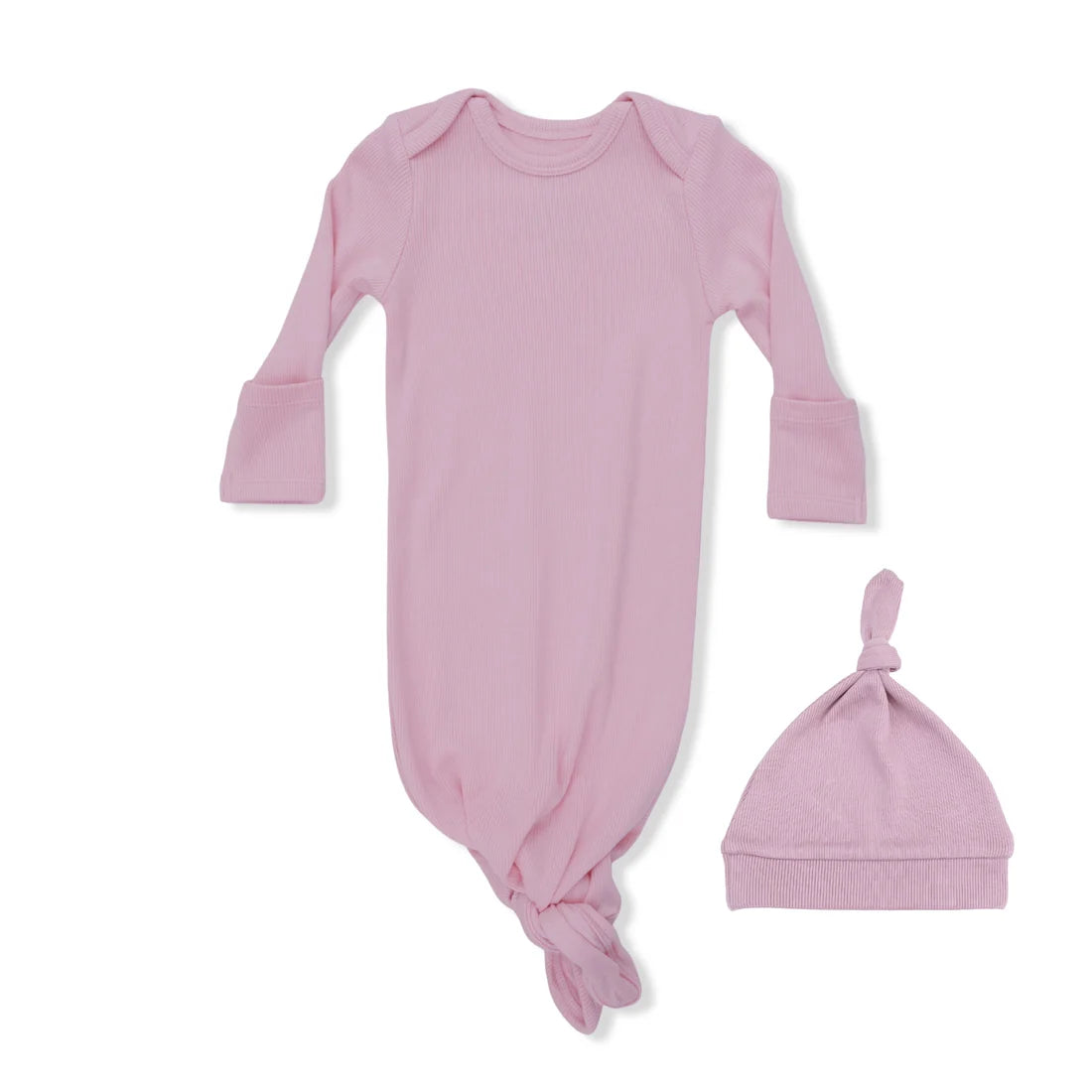 Solid Lilas Knotted Gown and Knotted Hat