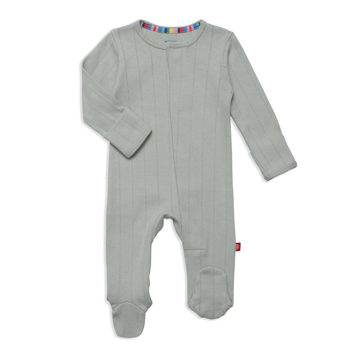 Love Lines Seagrass Organic Cotton Magnetic Footie