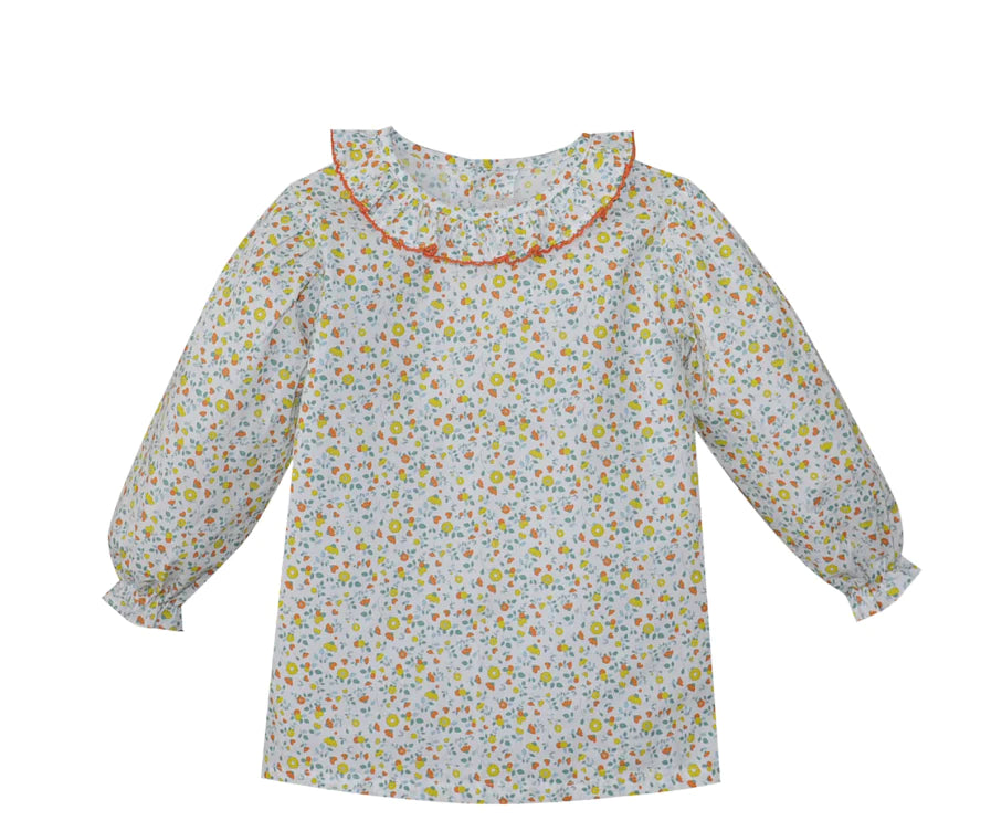 Orange Flowers Juliette Blouse