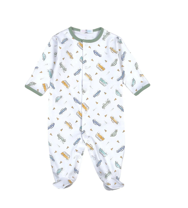 Vintage Cars Pima Snaps Footie