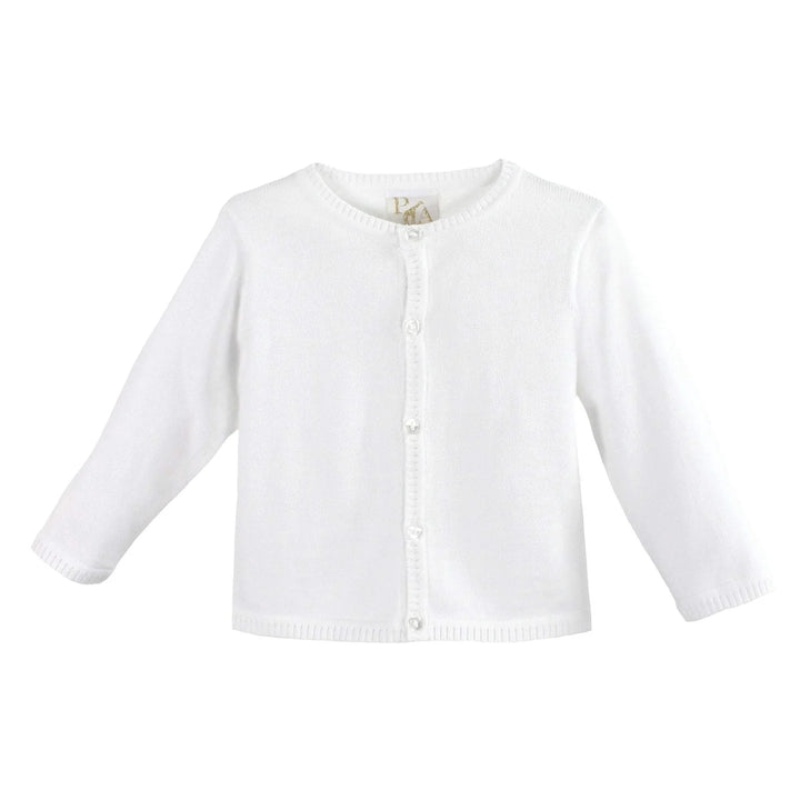 White Ladder Edge Cardigan Sweater