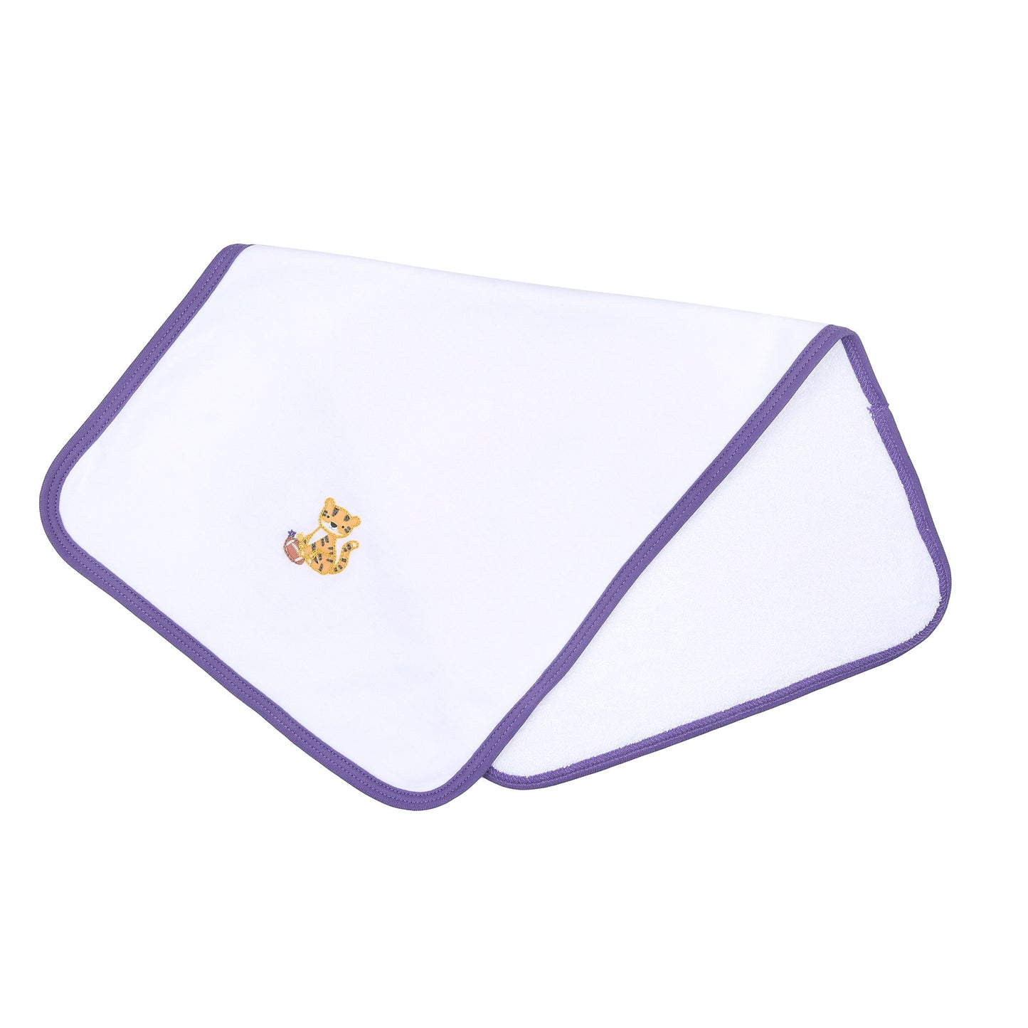 Tiger Football Embroidered Burp Cloth