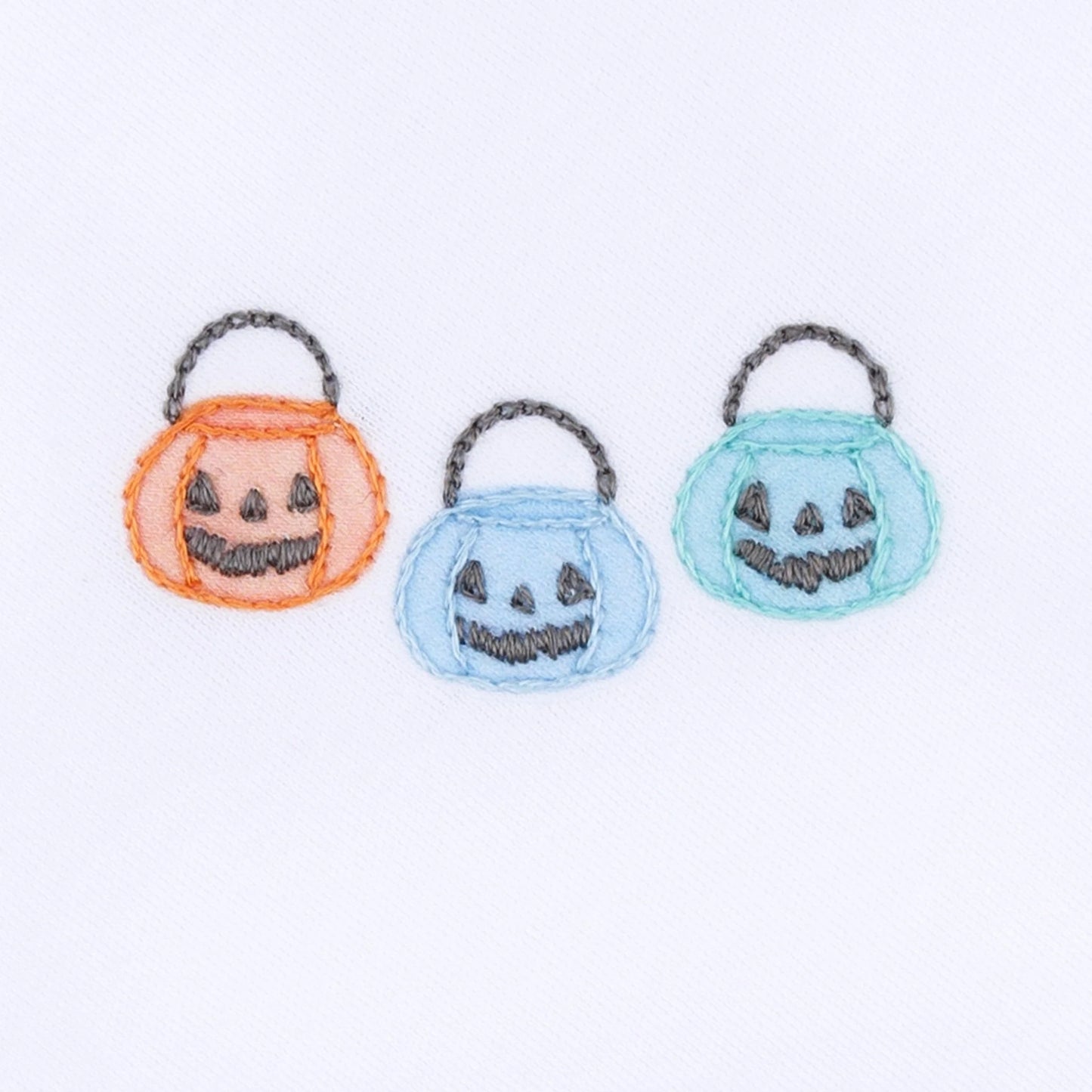 Pumpkin Party Footie - Light Blue