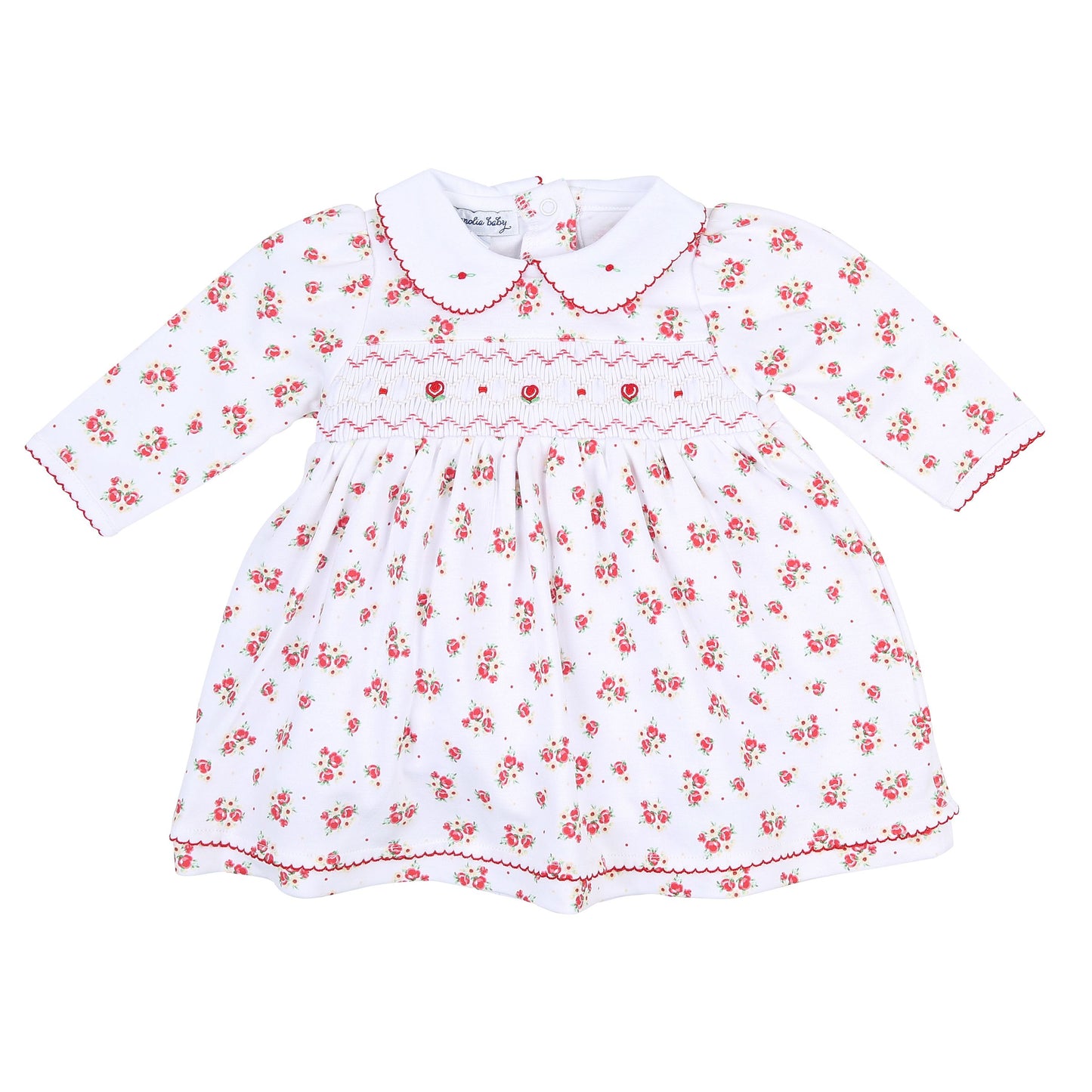 Holiday Annalise's Smocked Collared Print Dress Set