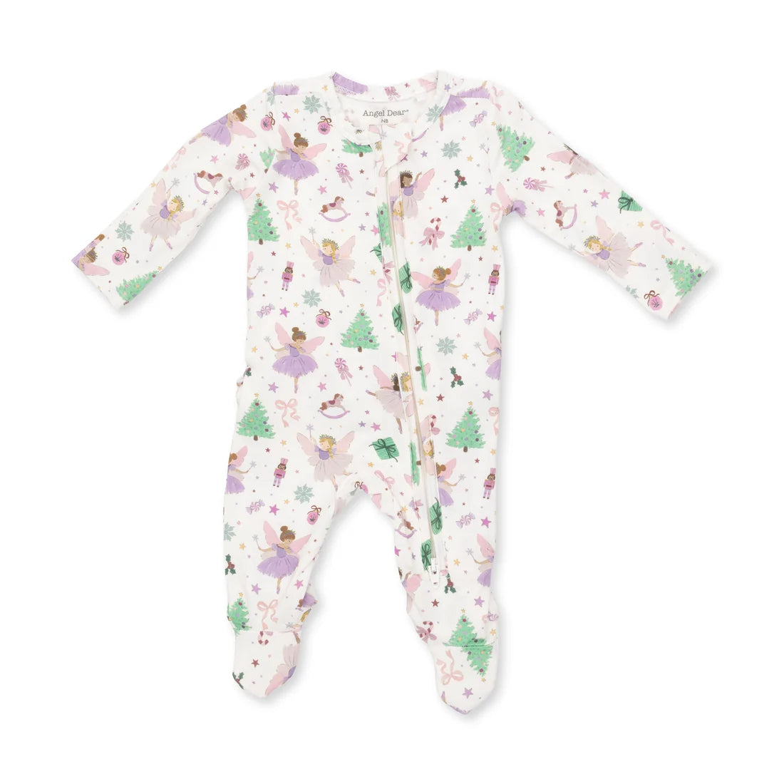 Sugar Plum Fairies 2 Way Ruffle Back Zipper Footie