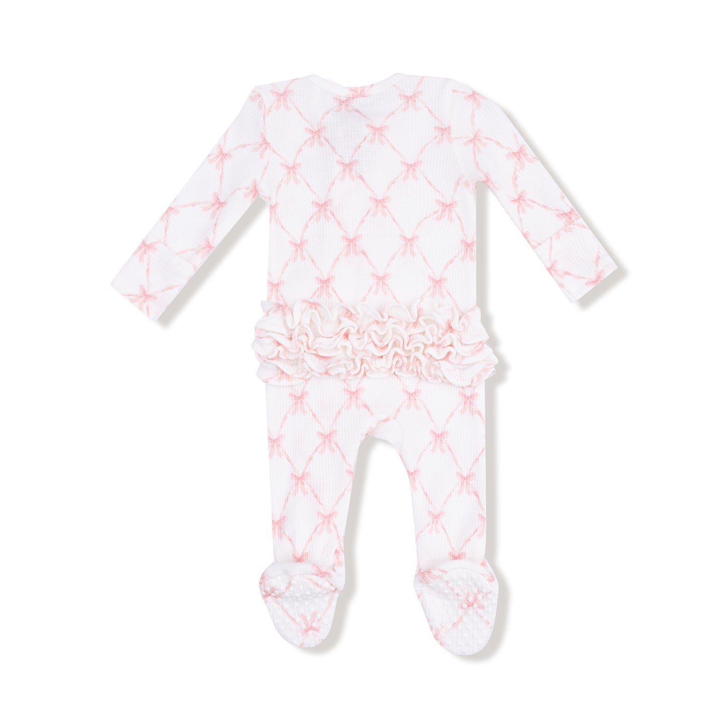 Ribbon Bow Trellis - 2 Way Ruffle Zipper Footie