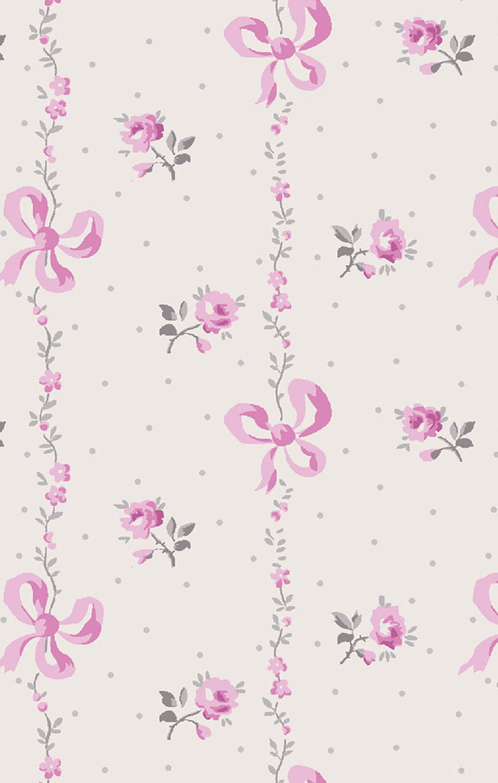 Dainty Buds And Bows Stripe - L/s Loungewear Set