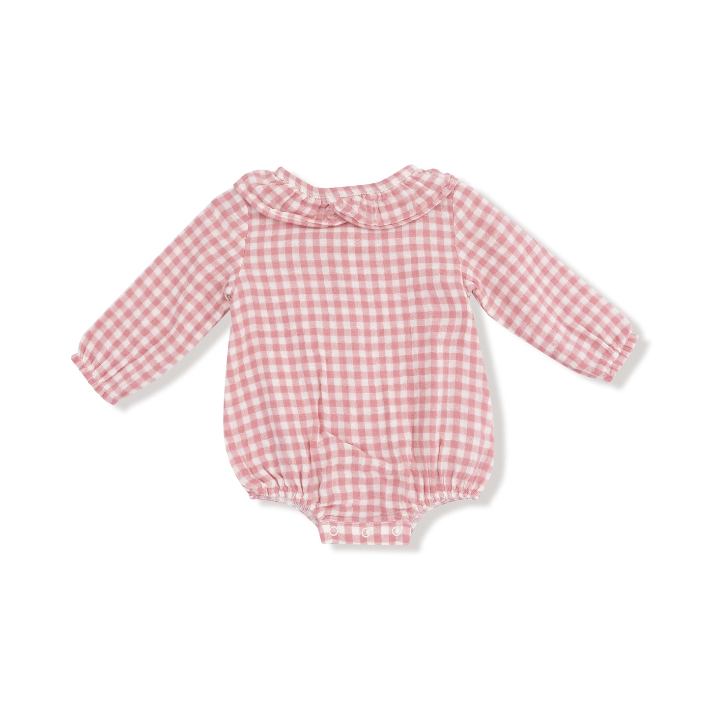 Rose Pink Plaid - Bubble W/ Ruffle Collar