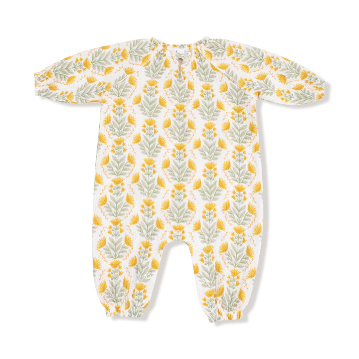 Winter Dandelions - Peasant Romper W/ Elastic Neck + Button