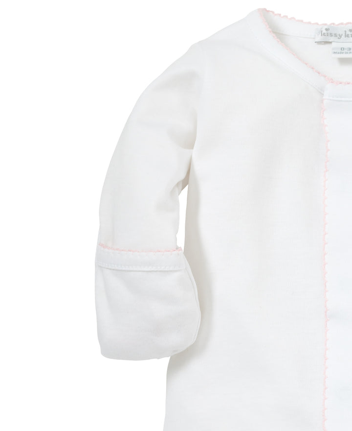 White/Pink Kissy Basics Footie