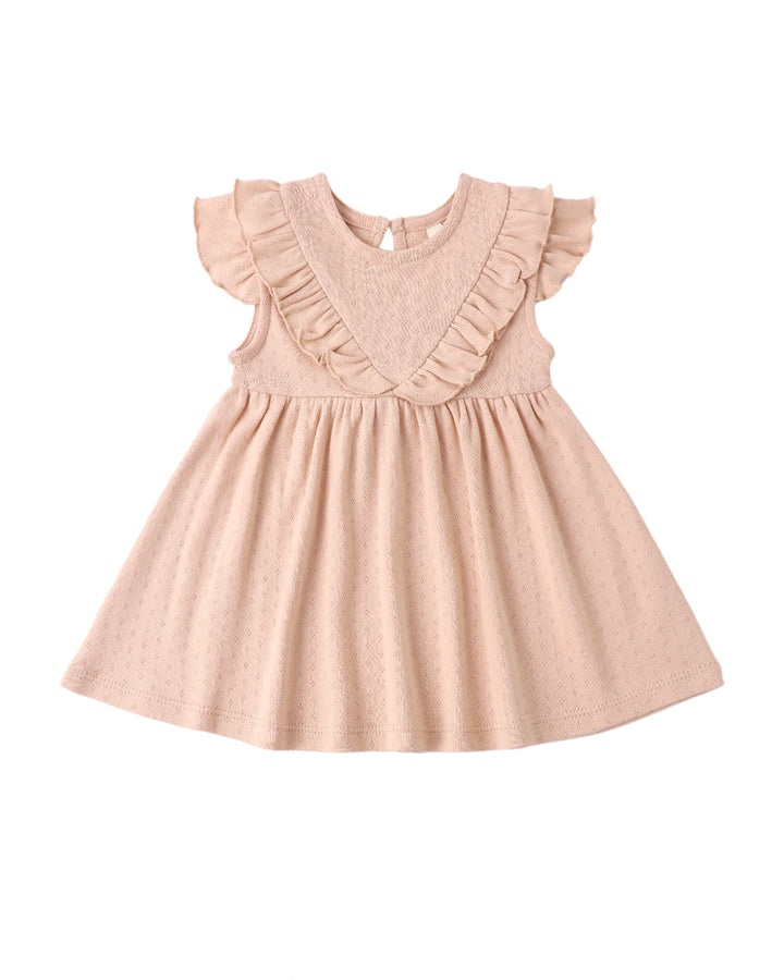 Sleeveless Ruffle V Dress Melon