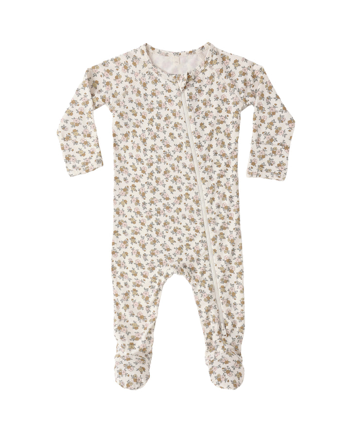 Bamboo Zip Footie - Wildflower