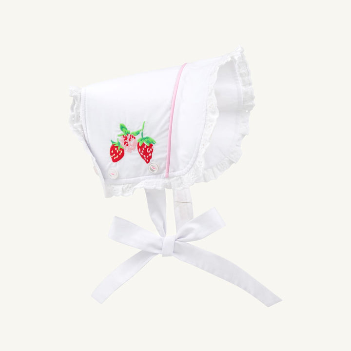 Catesby Country Club Bonnet Embroidery - Worth Ave White/Pier Party Pink/Strawberry