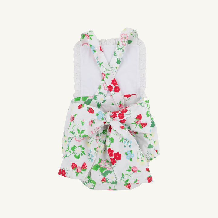 Sally Sunsuit Broadcloth - Berry Sweet/Worth Ave White