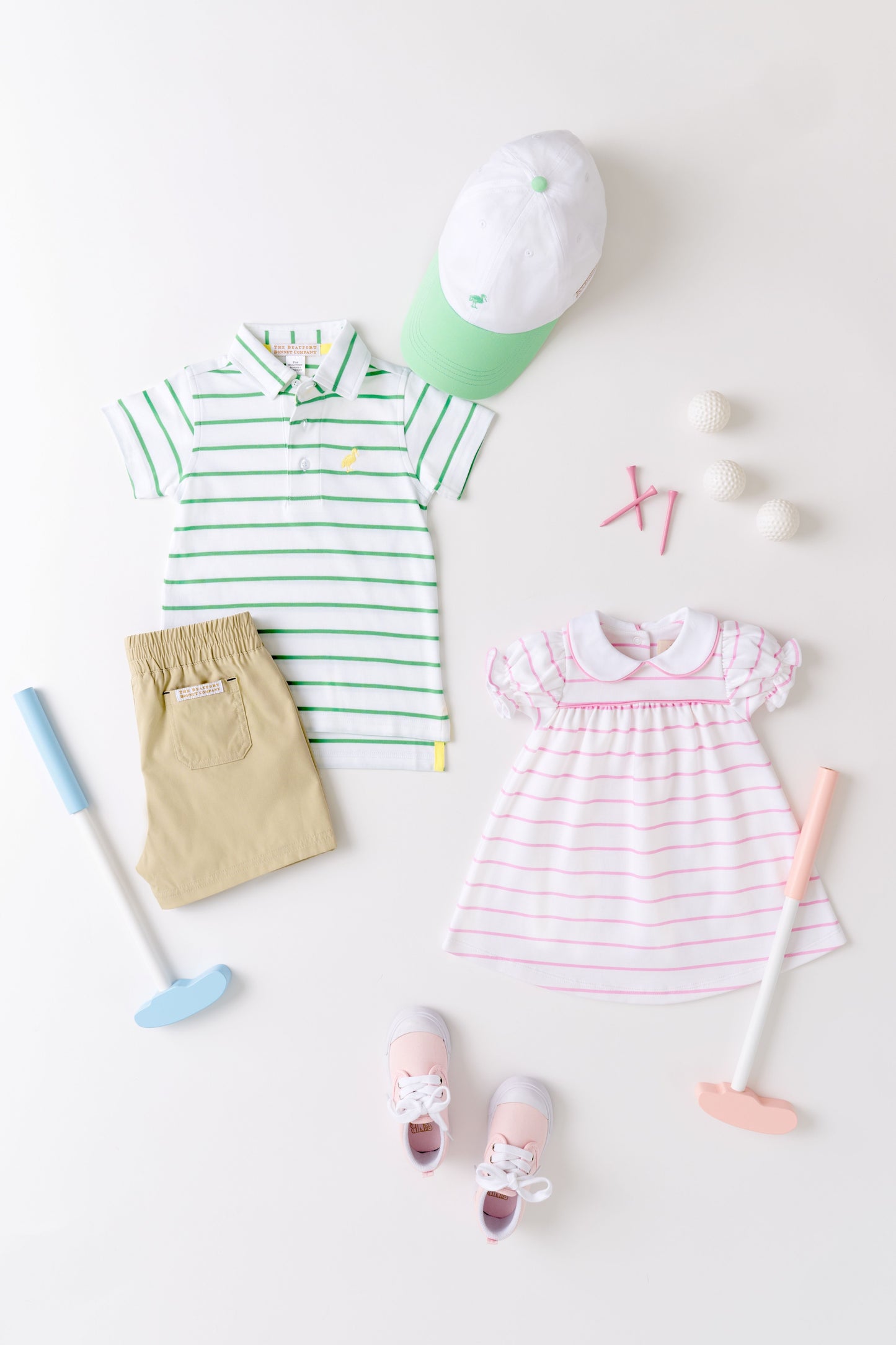 Prim And Proper Polo Short Sleeve Pima - Gibson Island Green Stripe/Lake Worth Yellow
