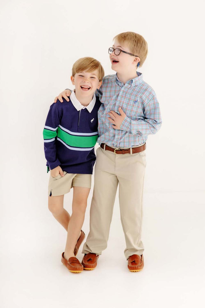 Dean's List Dress Shirt - Kensington Court Plaid with Barbados Blue Stork