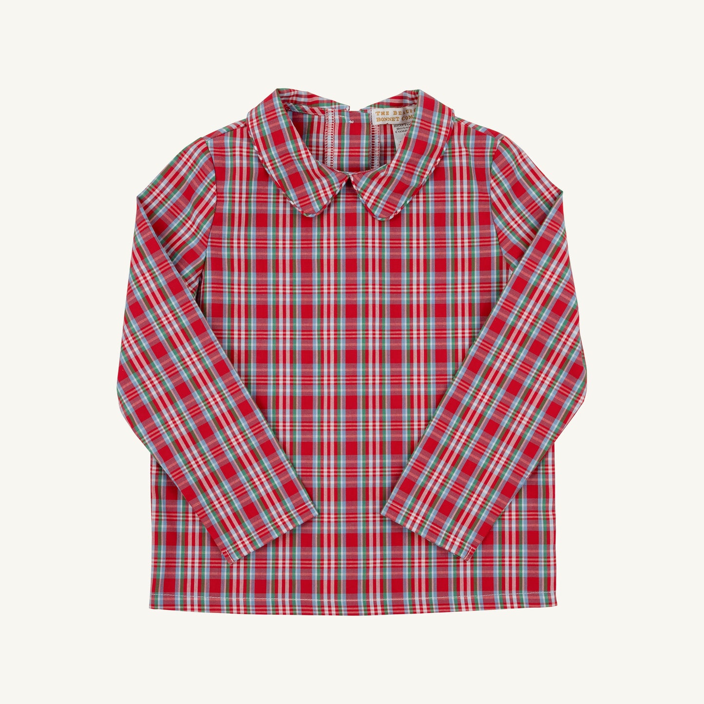 Peter Pan Collar Shirt Woven Yarn LS - Woodspoint Plaid