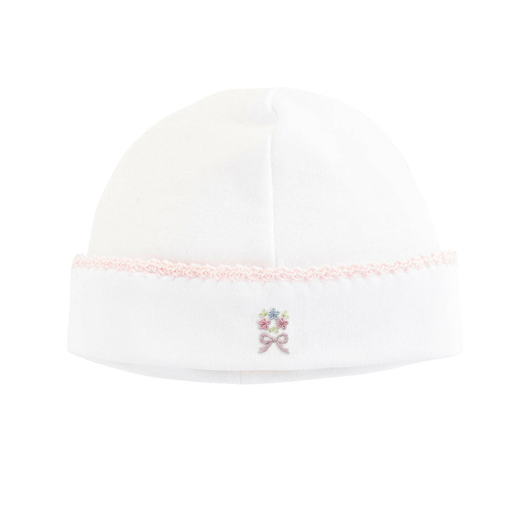 Sweet Bows Round Hat with Crochet Trim
