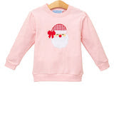 French Terry Cloth Pullover Santa Pink